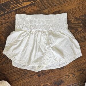 Free people movement high waist White Elastic Waist Skorts